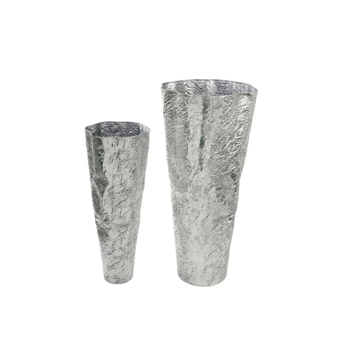 SET 2 VASI METALLO CM.44x43x100